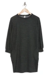 Go Couture Relax With Me Long Sleeve Sweater Dress In Two-tone Black