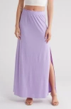 Go Couture Rib Maxi Skirt In Pastel Lilac