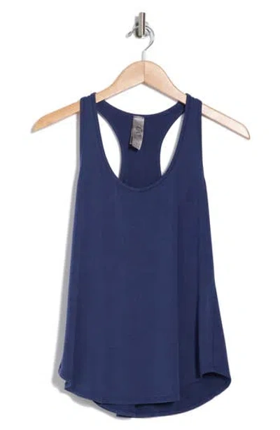 Go Couture Rounded Racerback Tank In Deja Vu Blue