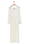 Go Couture Ruffle Cuff Long Sleeve Maxi Dress In Ivory