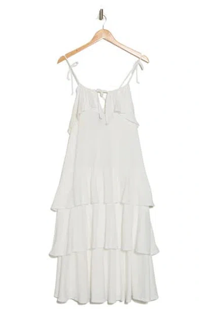 Go Couture Ruffle Tiered Midi Slipdress In Ivory