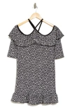 Go Couture Ruffled Cold Shoulder Dress In Black