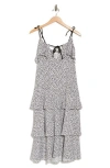Go Couture Ruffled Tiered Dress In Black