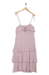 Go Couture Ruffled Tiered Dress In Elderberry