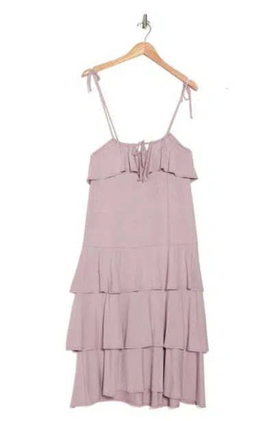 Go Couture Ruffled Tiered Dress In Elderberry