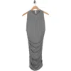 Go Couture Scrunch Jersey Minidress In Gray