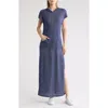 Go Couture Short Sleeve Hoodie Dress