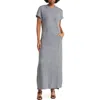 Go Couture Short Sleeve Hoodie Dress In Blue