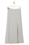 Go Couture Side Slit Maxi Skirt In Charcoal