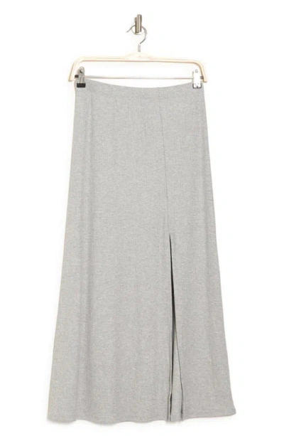 Go Couture Side Slit Maxi Skirt In Charcoal