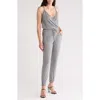 Go Couture Sleeveless Drawstring Jumpsuit In Warm Heather Grey