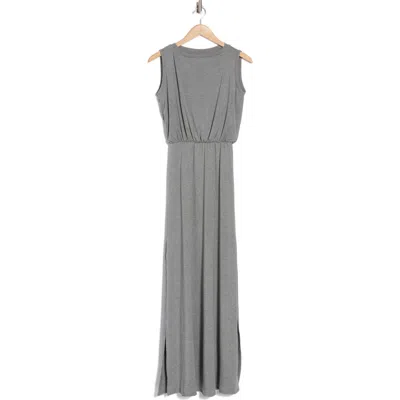 Go Couture Sleeveless Maxi Dress In Warm Heather Grey