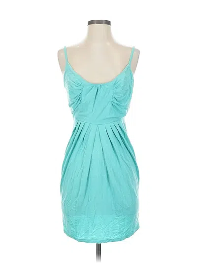 Pre-owned Go Couture Sleeveless Top Teal Sweetheart Neckline Tops In Blue