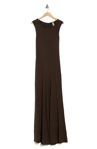 Go Couture Sleeveless Wide Leg Jumpsuit In Bronze Brown