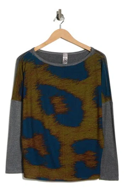 Go Couture Stripe Boat Neck Sweater In Blue