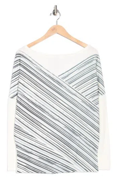 Go Couture Stripe Boat Neck Sweater In White