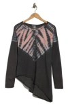 Go Couture Tie Dye Asymmetrical High-low Hem Sweater In Multi