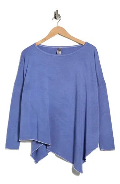 Go Couture Tie Dye Asymmetrical High-low Hem Sweater In Purple