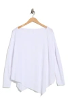 Go Couture Tie Dye Asymmetrical High-low Hem Sweater In White