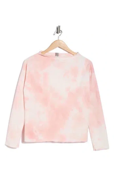 Go Couture Tie Dye Boat Neck Sweater In Pink