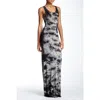 Go Couture Tie-dye Maxi Dress In Black Grey Splotch