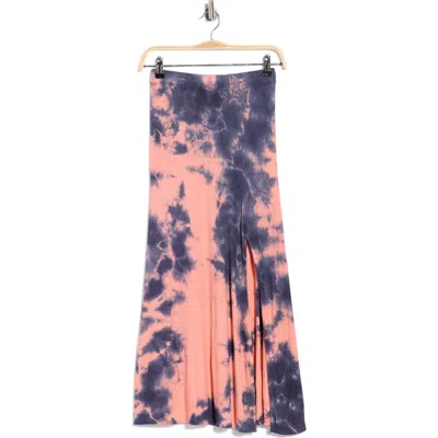 Go Couture Tie Dye Slit Maxi Skirt In Multi