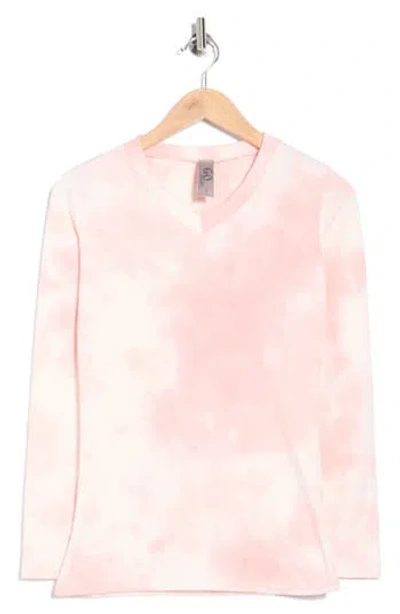 Go Couture Tie Dye V-neck Sweater In Pink
