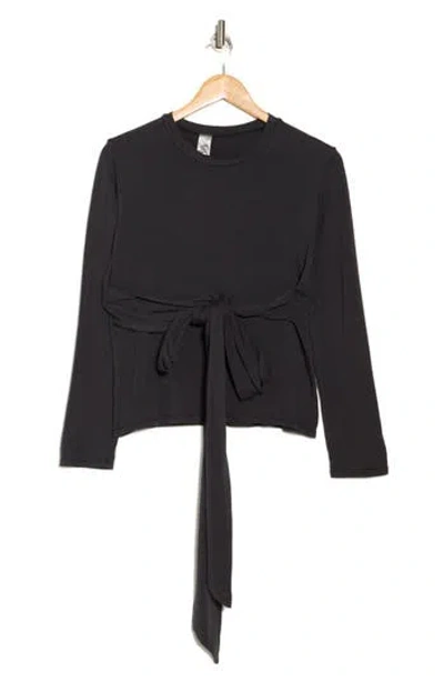 Go Couture Tie Front Long Sleeve Knit Top