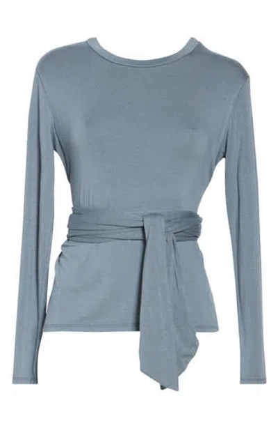 Go Couture Tie Front Long Sleeve Knit Top
