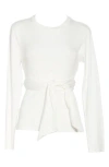 Go Couture Tie Front Long Sleeve Knit Top