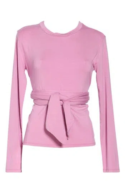 Go Couture Tie Front Long Sleeve Knit Top