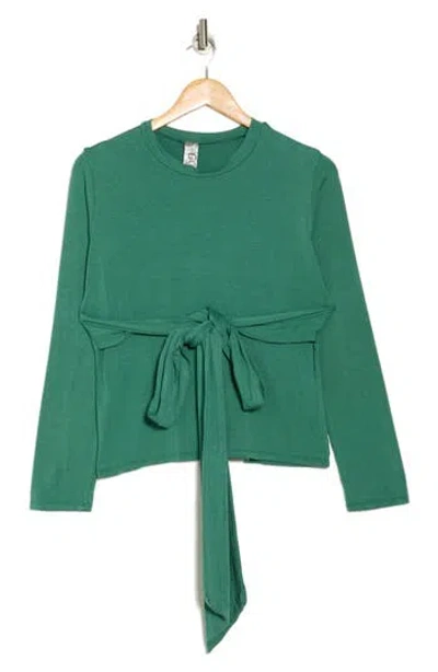 Go Couture Tie Front Long Sleeve Knit Top