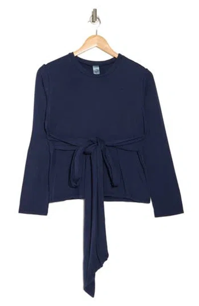 Go Couture Tie Front Long Sleeve Knit Top