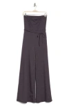 Go Couture Tube Strapless Jumpsuit In Eggplant