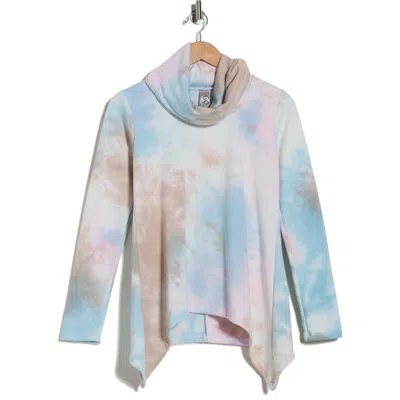 Go Couture Turtleneck Asymmetric Sweater In Multi