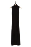 Go Couture Turtleneck Sleeveless Maxi Dress In Black