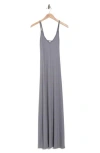 Go Couture V-neck Maxi Dress In Gray