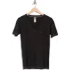 Go Couture V-neck Pocket T-shirt In Black