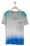 Go Couture V-neck Pocket T-shirt In Multi