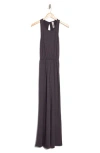 Go Couture Wide Leg Jumpsuit In Eggplant