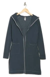 Go Couture Wrap Front Hooded Cardigan In Charcoal