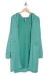 Go Couture Wrap Front Hooded Cardigan In Kashmir