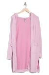 Go Couture Wrap Front Hooded Cardigan In Lavender