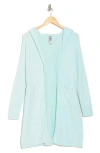Go Couture Wrap Front Hooded Cardigan In Limpet Shell