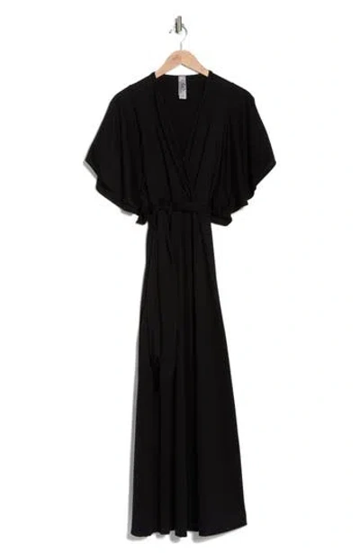 Go Couture Wrap Maxi Dress In Black