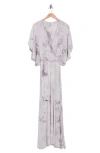 Go Couture Wrap Maxi Dress In Gray