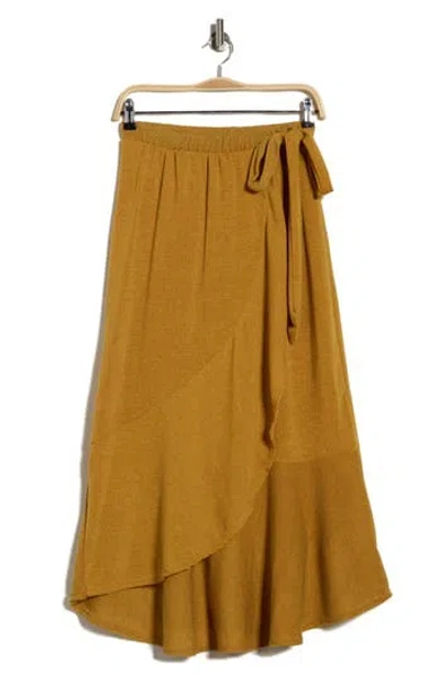 Go Couture Wrap Maxi Skirt In Yellow