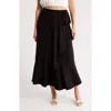 Go Couture Wrap Midi Skirt In Black