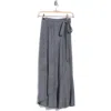 Go Couture Wrap Midi Skirt In Charcoal