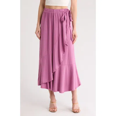 Go Couture Wrap Midi Skirt In Corcus